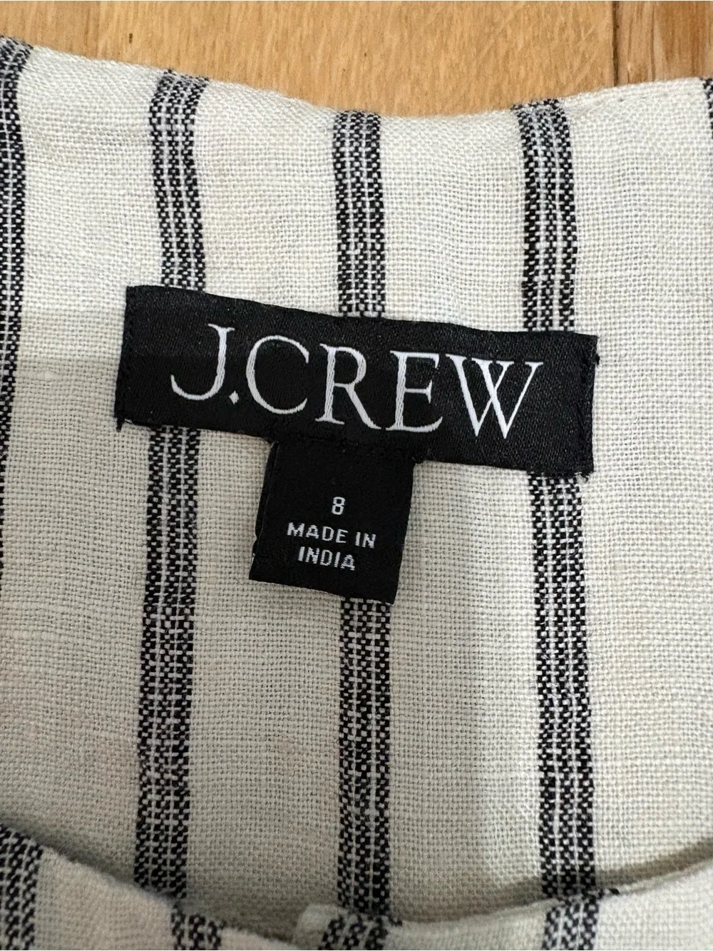 Crew Striped Linen Crewneck Vest Waistcoat Size 8 Quiet Luxury Minimalist